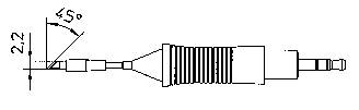 Weller RT7 Punta di saldatura Punta coltello 45° Dimensione punta 2.2 mm Contenuto 1 pz.