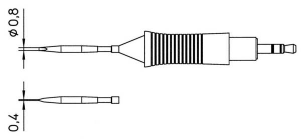 Weller RT9 spájkovací hrot dlátová forma, rovná Veľkosť hrotov 0.8 mm Dĺžka hrotov 24 mm Obsah 1 ks