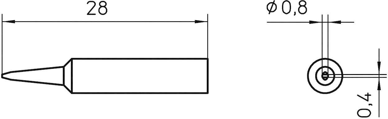 Weller XNT H Loddespids Mejselform Spidsstørrelse 0.8 mm Indhold 1 stk
