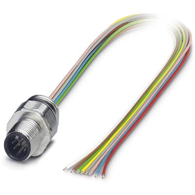 Farebný kábel so zástrčkou na konci, vhodný na elektrické prepojenie v technických aplikáciách.
