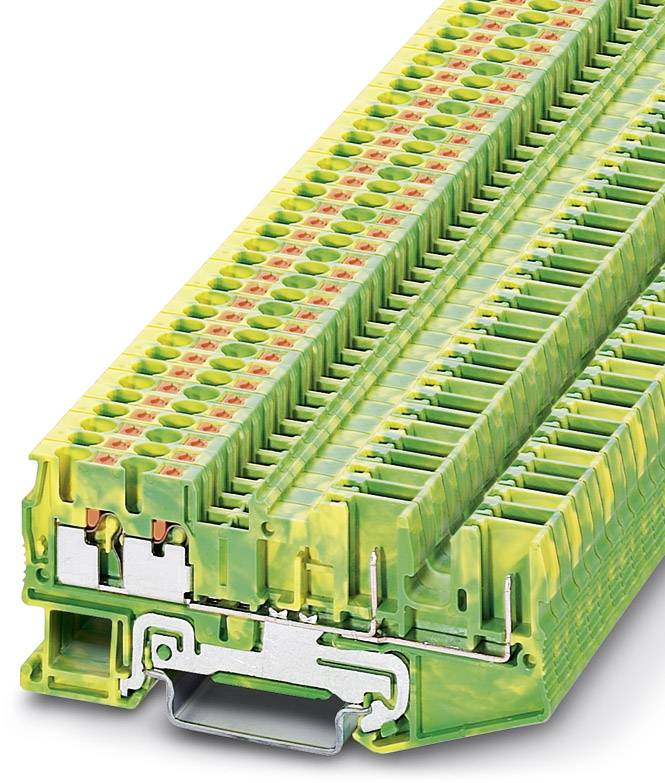 Phoenix Contact 3209688 Trippel-beskyttelseslederklemme 5.2 mm Lyntilslutning Grøn, Gul 50 stk