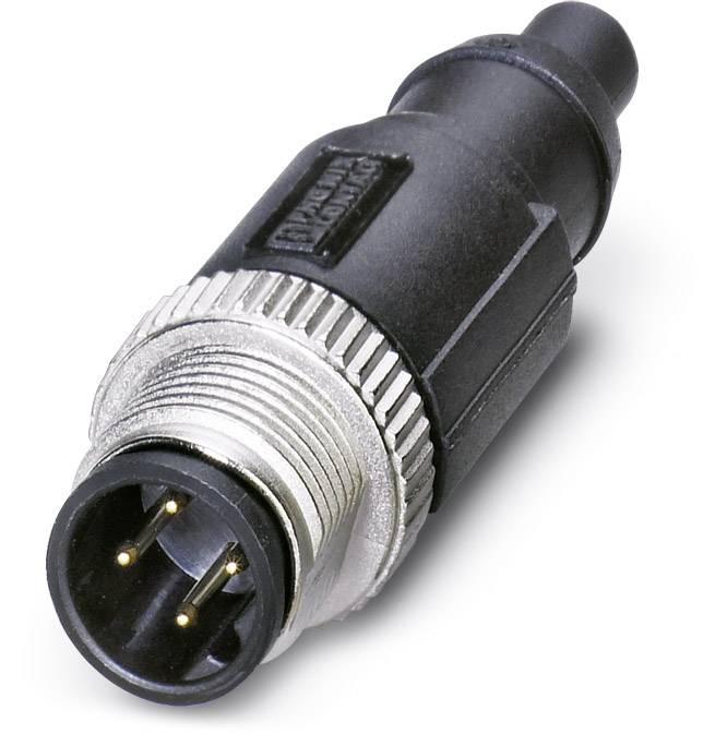 Čierny a strieborný trojpólový elektrický konektor, typický dizajn pre audio a osvetľovacie káble.