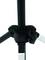 Trojnožkový, čierny statív s nastaviteľným mechanizmom nôh.
