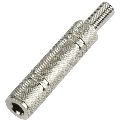 TRU COMPONENTS 595219 jack konektor 6.35 mm zásuvka, rovná Pólov: 2 čiernobiela strieborná 1 ks
