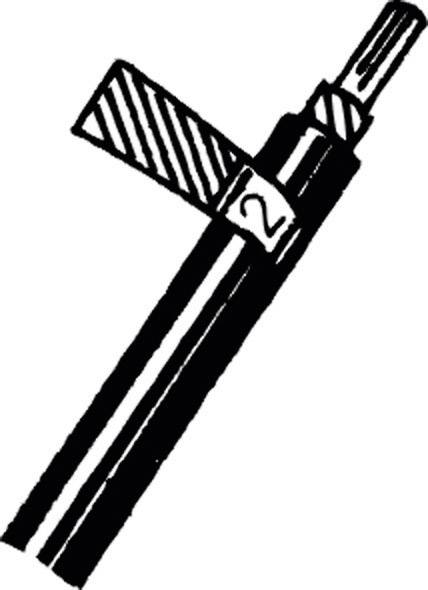 Čiernobiela ilustrácia písacej ceruzky s otvoreným uzáverom.