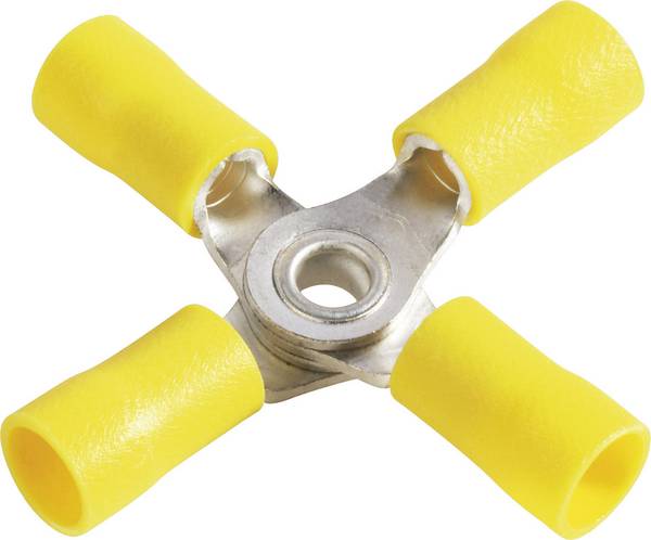 Vogt Verbindungstechnik 3655a4 krížové oko Prierez=6 mm² Ø otvoru=4 mm čiastočne izolované žltá 1 ks