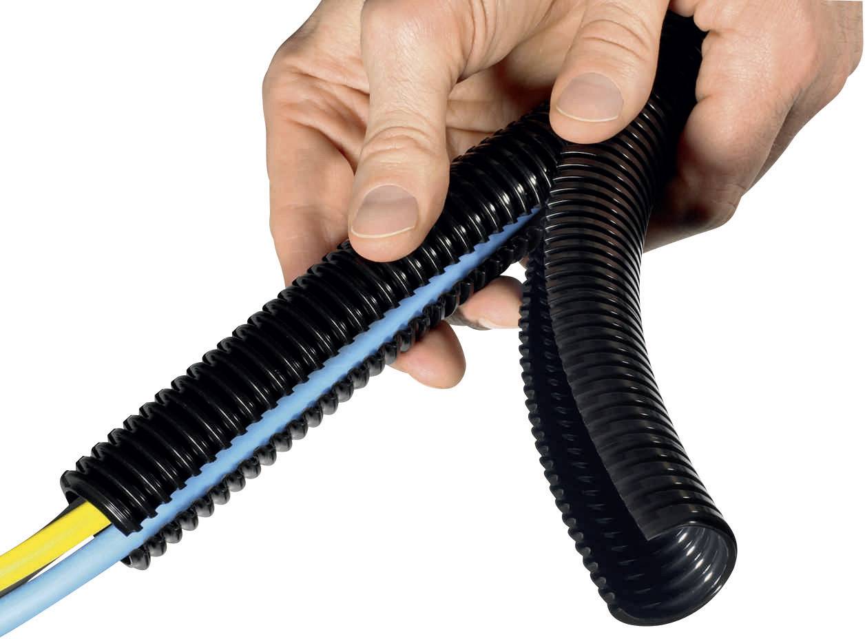 HellermannTyton 166-11800 HG-DC11 Tubo corrugato Nero 6.70 mm Merce a metro