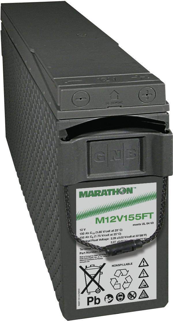 GNB Marathon EXIM12V155FTV0 NAMF120155VM0FB olovený akumulátor 12 V 150 Ah olovený so skleneným rúnom (š x v x h) 124 x 283 x 559 mm skrutkované M6 bezúdržbová