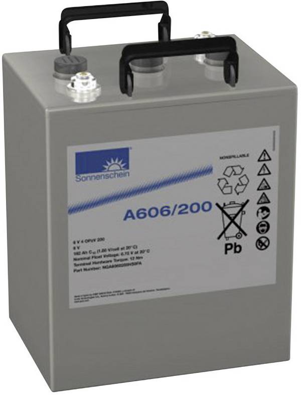 GNB Sonnenschein 6V 4 OPzV 200 NGA6060200HS0FA olovený akumulátor 6 V 182 Ah olovená gélová (š x v x h) 273 x 358 x 204 mm skrutkované M8 bezúdržbová