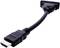 Čierny HDMI na VGA adaptér kábla, ktorý sa používa na prevod HDMI signálov na VGA signály.
