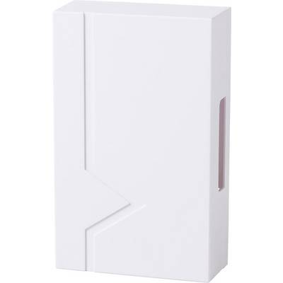 Biela, minimalistická krabica s geometrickým vzorom na prednej strane; jednoduché a moderné dizajnové riešenie.