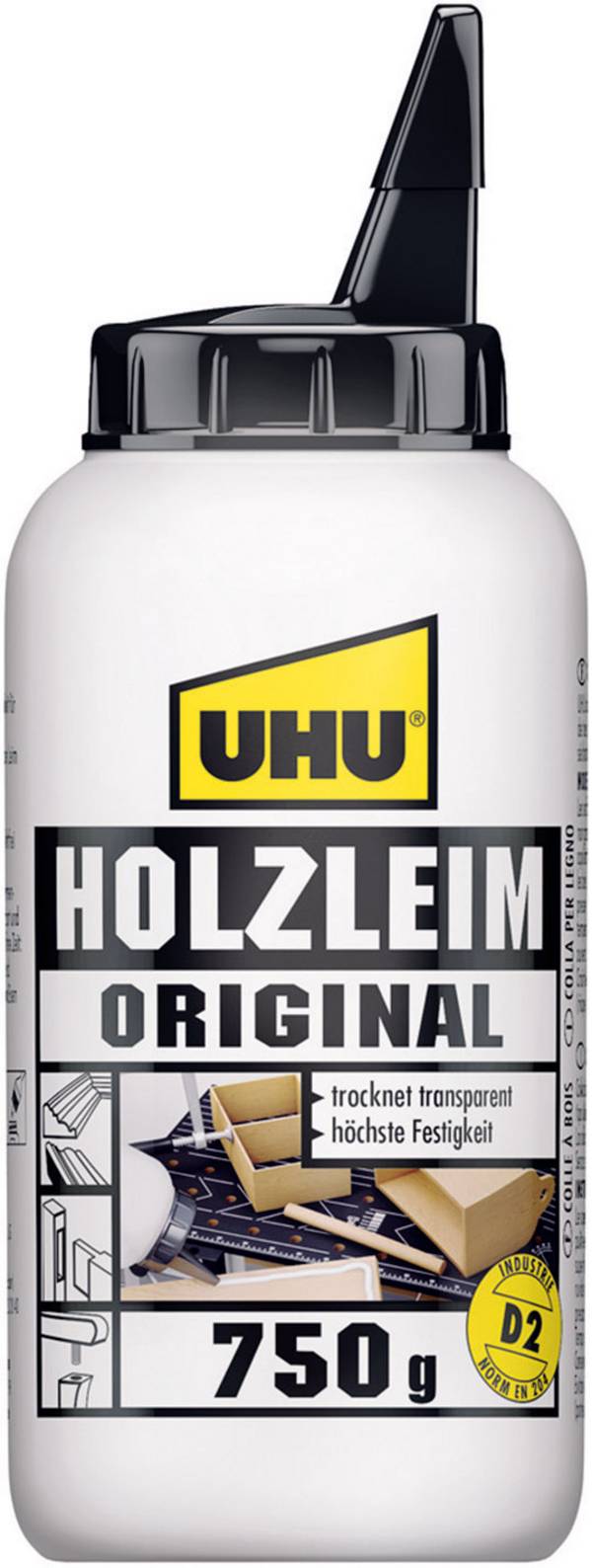 UHU Original D2 lepidlo na drevo  48575 750 g