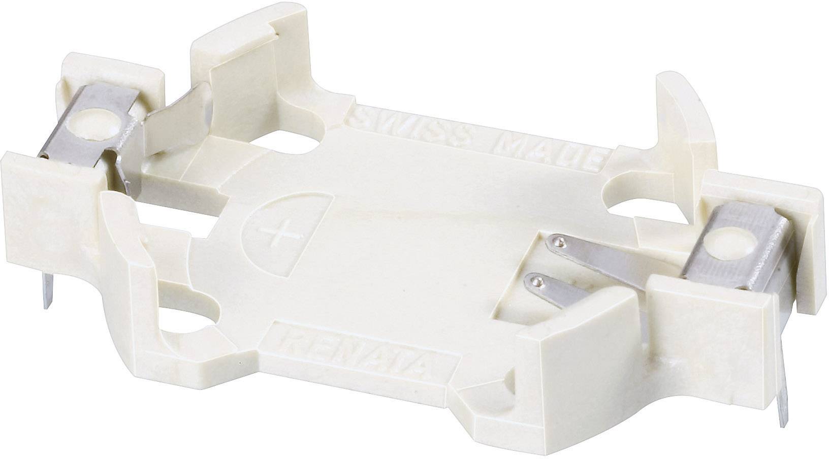 Biely plastový podstavec pre pero lampy, na ktorom je vytlačený nápis "Swiss Made".