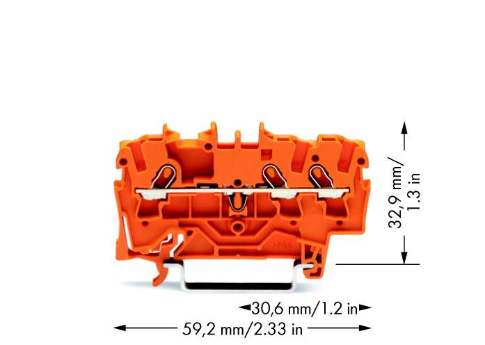WAGO 2001-1302 priechodná svorka 4.20 mm pružinová svorka oranžová 100 ks Package