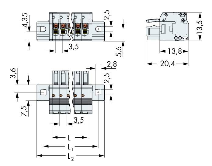 WAGO 2734-106/031-000 Female behuizing (kabel) 2734 Totaal aantal polen 6 Rastermaat: 3.50 mm 50 stuk(s)