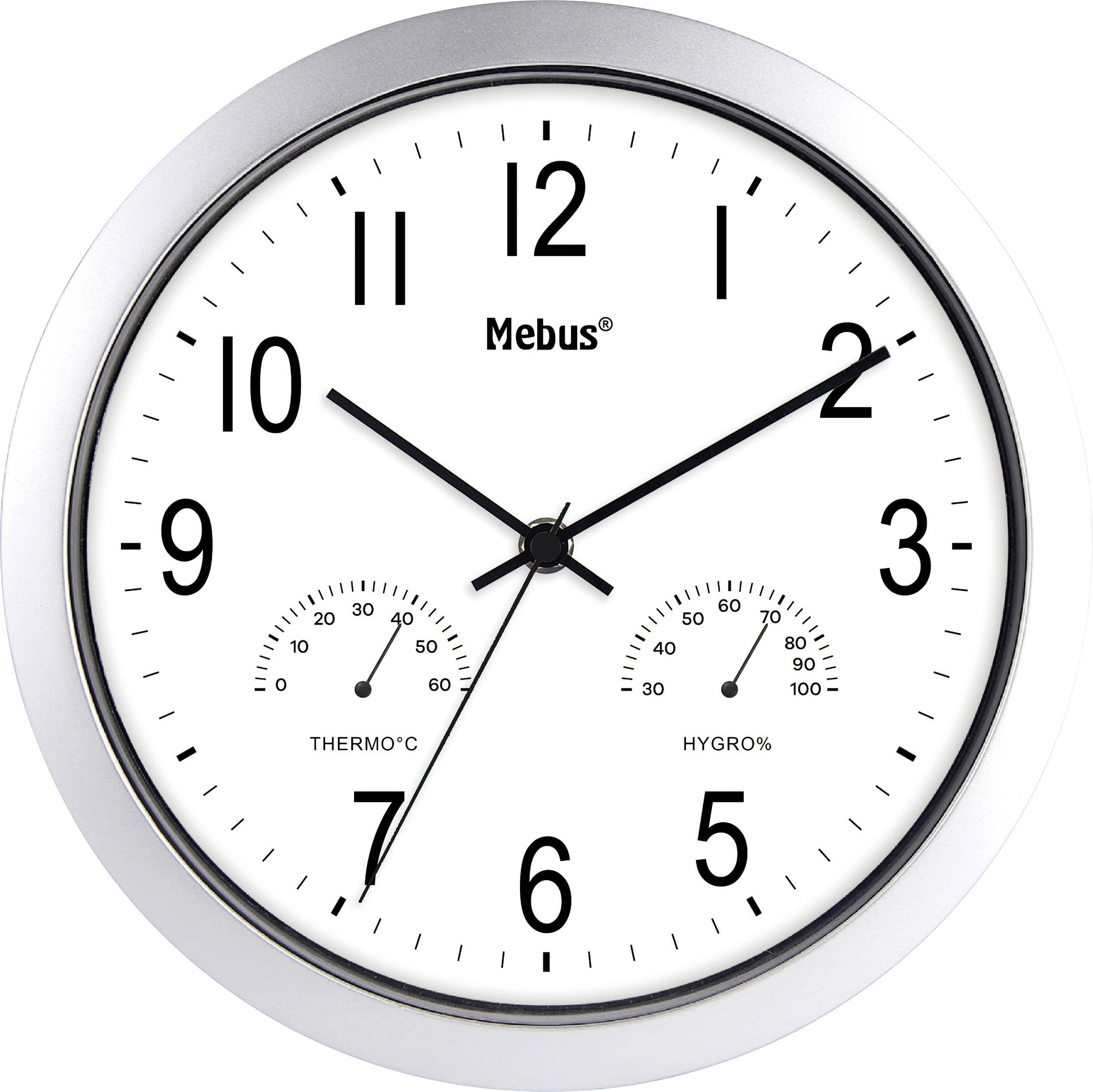 Mebus 06992 Quarz Vægur 25.5 cm Sølv