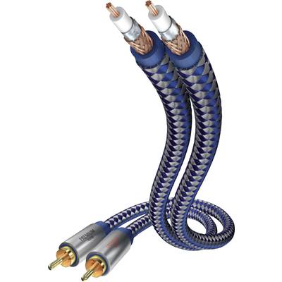 Inakustik 00404007 cinch audio prepojovací kábel [2x cinch zástrčka - 2x cinch zástrčka] 0.75 m modrá, strieborná pozlát