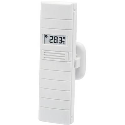 Digitálny teplomer ukazuje teplotu 28,3°C. Je namontovaný v bielom puzdre a visí na stene.