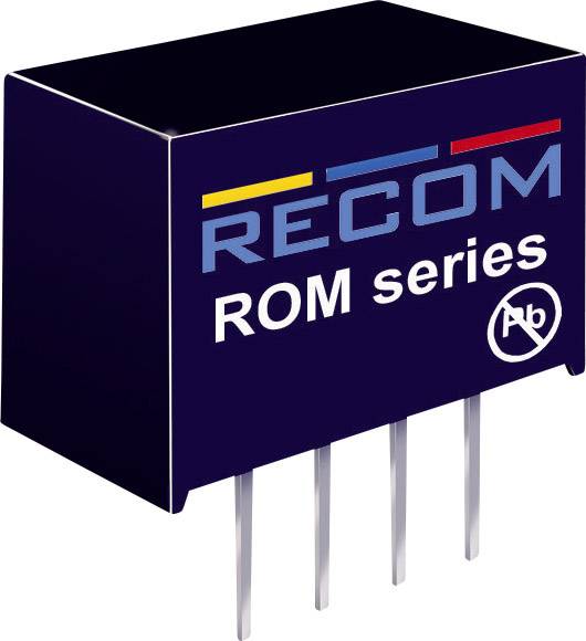 RECOM ROM-1212S DC/DC-converter, print 12 V/DC 12 V/DC 83 mA 1 W Aantal uitgangen: 1 x Inhoud 1 stuk(s) afbeelding