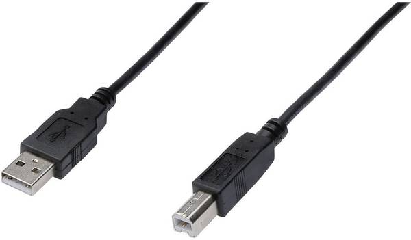 Digitus USB kábel USB 2.0 USB-A zástrčka, USB-B zástrčka 3.00 m čierna  AK-300102-030-S
