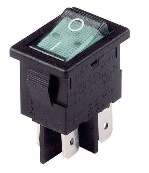 Arcolectric (Bulgin Ltd.) kolískový spínač H 8553 VB NAM 230 V/AC 10 A 2x vyp/zap s aretáciou 1 ks Piece