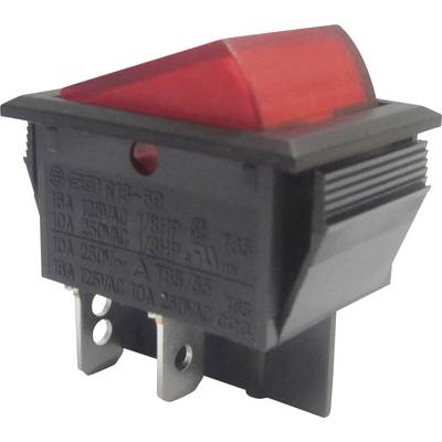 TRU COMPONENTS kolískový spínač TC-R13-69B-01 RD 250 V/AC 10 A 2x vyp/zap s aretáciou 1 ks