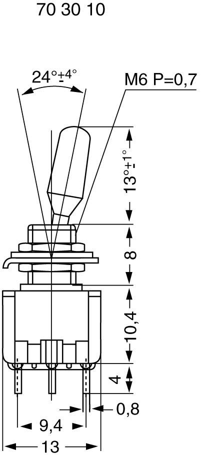 Miyama 703117 MS 500-BC-J Tuimelschakelaar 125 V/AC 6 A 2x (aan)/uit/(aan) Moment/0/moment 1 stuk(s) afbeelding