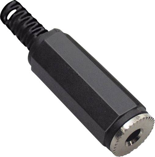 TRU COMPONENTS 1578841 jack konektor 2.5 mm zásuvka, rovná Pólov: 2 čiernobiela čierna 1 ks