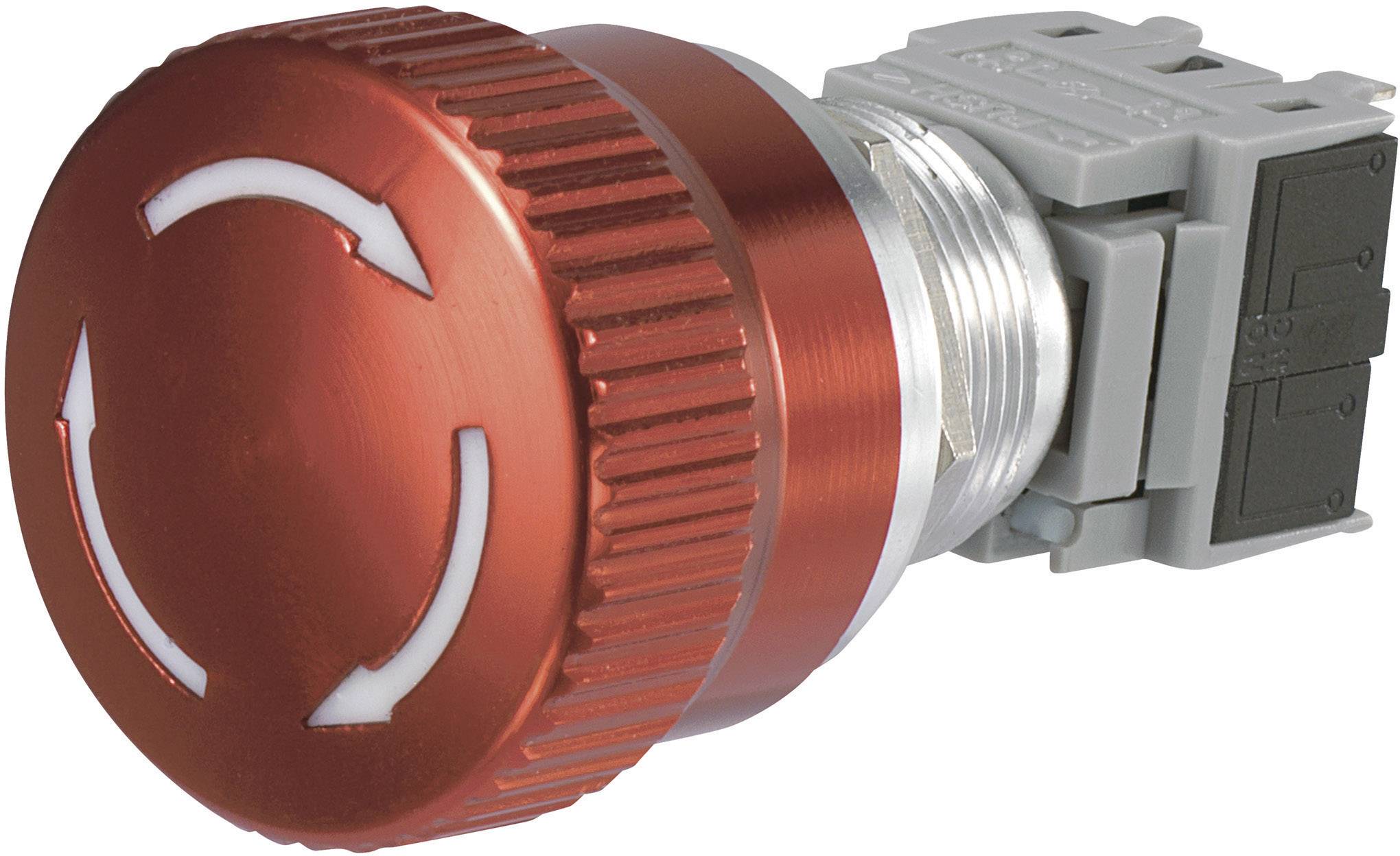 TRU COMPONENTS LAS1-BGQ-11TS, 704467 núdzový vypínač, 250 V/AC, 1 rozpínací, 1 spínací, 1 ks