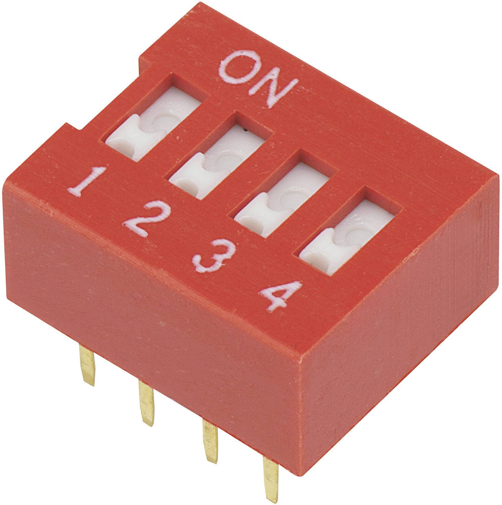 TRU COMPONENTS 704850 DSR-04 DIP Switch Numero Poli (num) 4 Slide 1 pz.