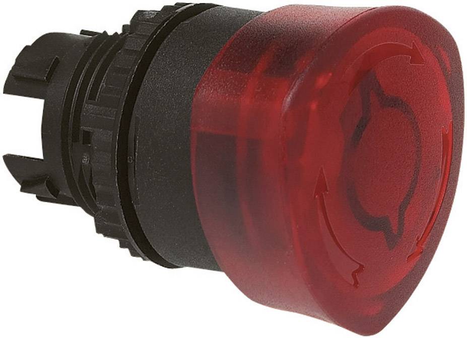 BACO 224091 L22EM10 Pulsante a fungo Anello frontale in plastica, nero Rosso Sblocco a rotazione 1 pz.