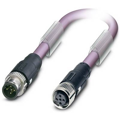 Fialový kábel s dvoma koncovkami na oboch stranách, jeden samec a jeden samica, často používaný na prepojenia v elektronike.
