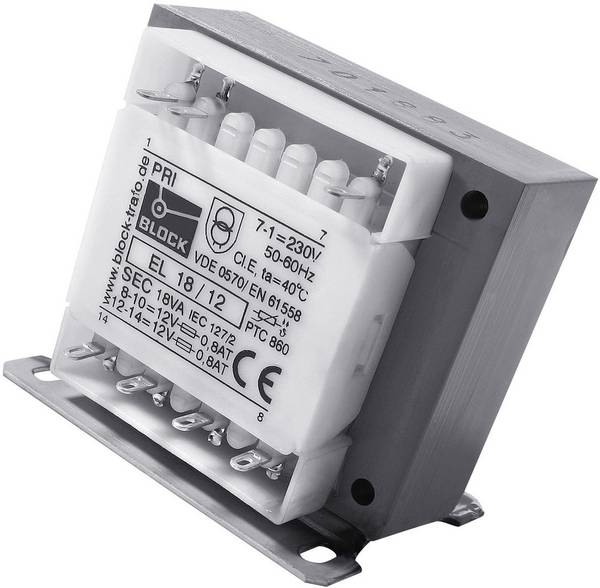 BLOCK EL 50/12 riadiaci transformátor, izolačný transformátor, bezpečnostný transformátor 1 x 230 V/AC 2 x 12 V/AC 50 VA 2.08 A