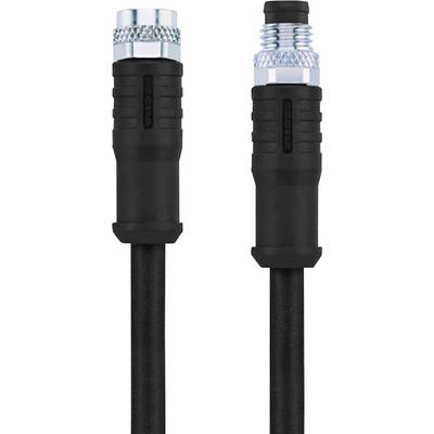 Dva čierne konektory so striebornými kovovými zámkami vedľa seba. Sú súčasťou elektrického kábla.