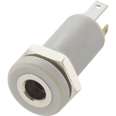 TRU COMPONENTS 718489 jack konektor 3.5 mm zásuvka, vstavateľná vertikálna Pólov: 4 stereo strieborná 1 ks