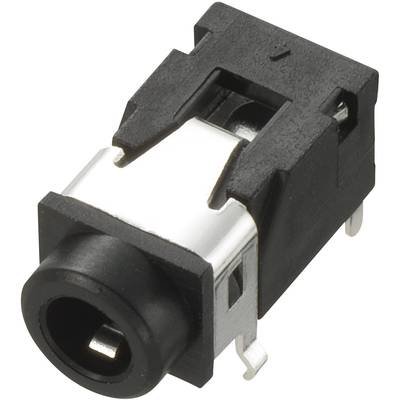 TRU COMPONENTS 1572255 jack konektor 3.5 mm zásuvka, vstavateľná horizontálna Pólov: 4 stereo čierna 1 ks