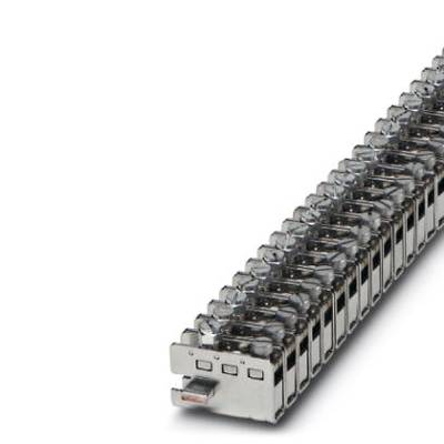 Rad strieborných kovových svoriek v elektrickom pripojovacom module.