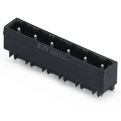 Čierny plastový konektor s viacerými kovovými kolíkmi, bočné gravírovanie '5X3P'. Vhodný pre elektronické prepojenia.