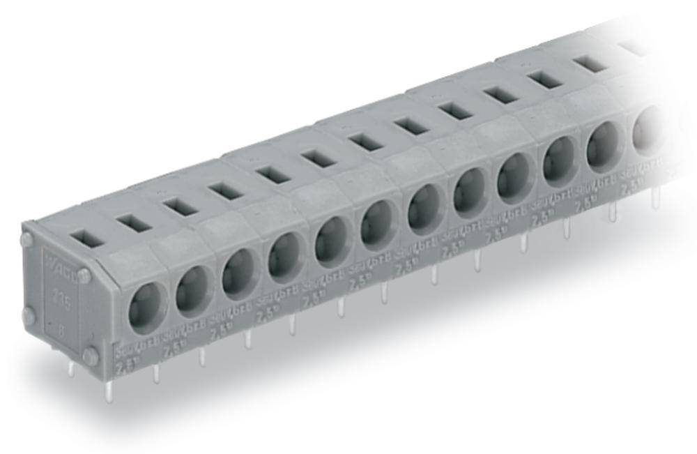 WAGO 235-416 Veerkrachtklemblok 1.50 mm&sup2; Aantal polen 16 Grijs 60 stuk(s)