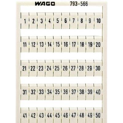 Číslovaná svorkovnica od 1 do 50 v piatich radoch, označená ako 'WAGO 793-566'.