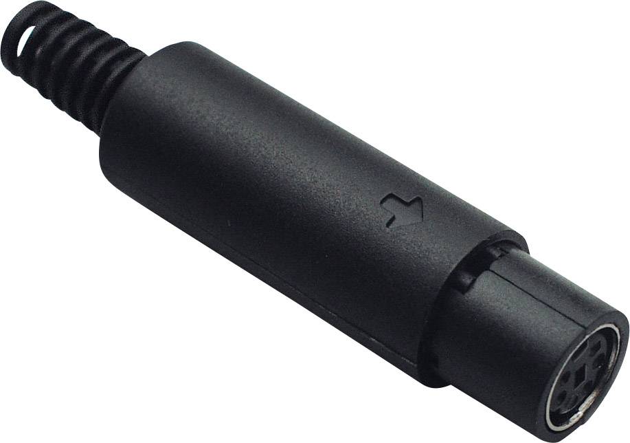 BKL Electronic 0204012 Connettore Mini-DIN Presa dritta Numero Poli (num): 6 Nero 1 pz.