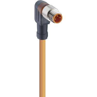 Lomený konektor v oranžovej farbe s troma kovovými kontaktmi, vhodný pre priemyselné a elektrické aplikácie.
