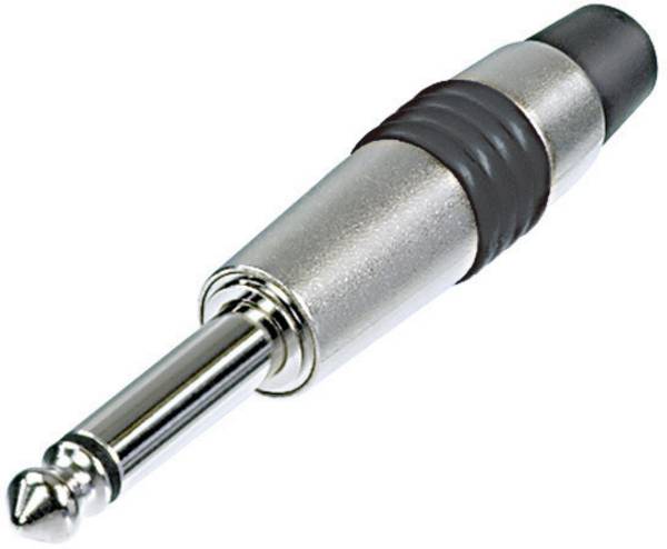 Rean AV NYS224C-0 jack konektor 6.35 mm zástrčka, rovná Pólov: 2 čiernobiela strieborná, čierna 1 ks