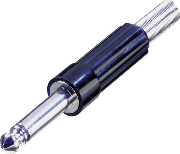 Rean AV NYS203 jack konektor 6.35 mm zástrčka, rovná Pólov: 2 čiernobiela strieborná, čierna 1 ks