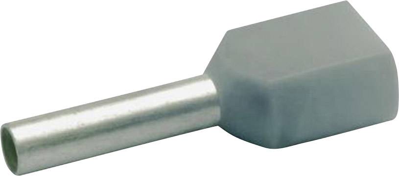 Klauke 8708 Capocorda doppio 0.75 mm² Parzialmente isolato Grigio 1000 pz.