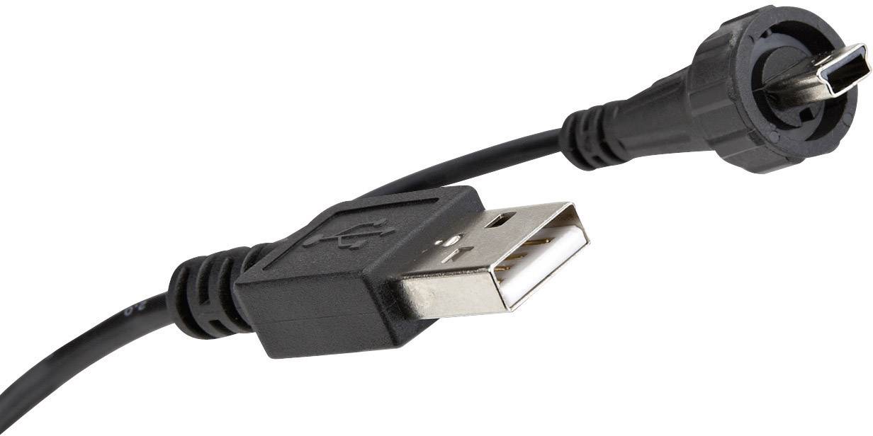 USB kábel so štandardným USB konektorom a micro-USB konektorom, ktorý sa používa na nabíjanie zariadení alebo prenos dát.