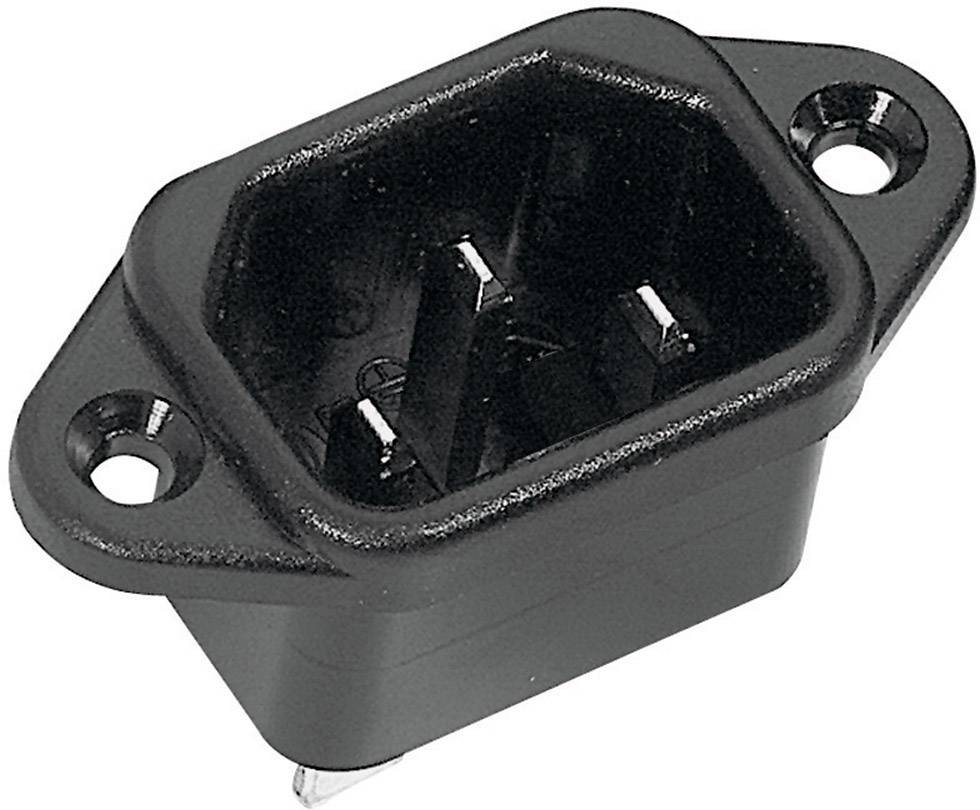 K & B 42R024212 IEC-stik 42R Stik, indbygning lodret Samlet poltal: 2 + PE 10 A Sort 1 stk