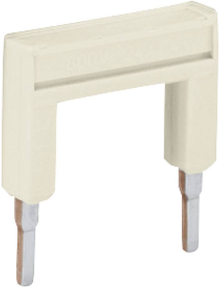 Elektrický mostíkový spoj béžovej farby s nápisom '800V' má dva kovové kolíky, ktoré sa používajú na elektrické prepojenie v rozvádzačoch.