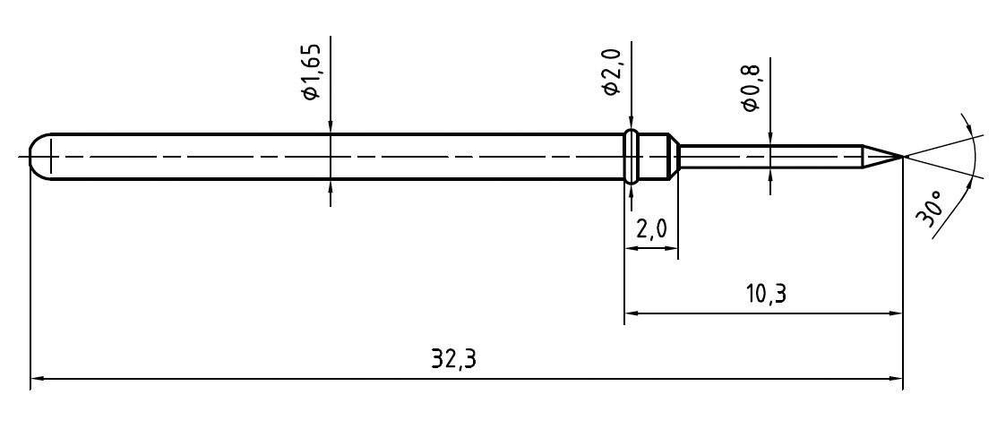 PTR Hartmann 2021-B-1.5N-NI-0.8 Puntale di misura