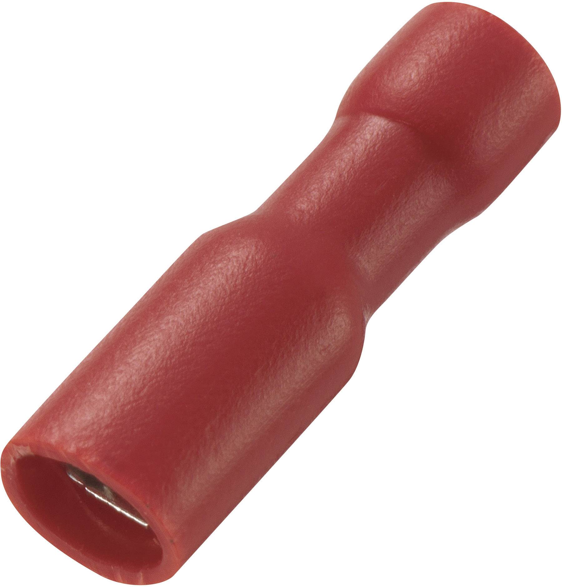 TRU COMPONENTS 737623 Presa piatta Larghezza spina: 2.8 mm Spessore spina: 0.5 mm 180 ° Completamente isolato Rosso 50 pz.